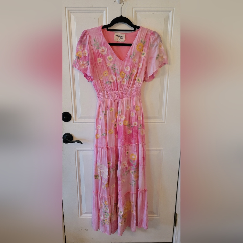 Boutique embroidered dress small